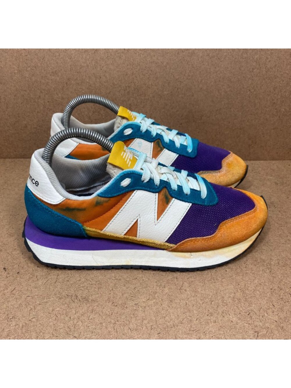 New Balance 327 Multicolor Womens Sneakers - Size 8.5 Mesh & Suede Vibrant - Picture 3 of 8